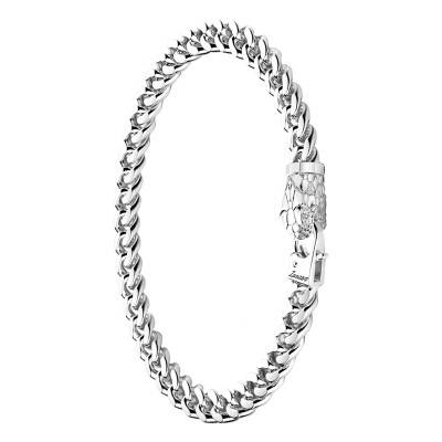 Bracelet Cubane Serpent en Argent 925, Longueur 19 cm à 21 cm - ESB106-B - Zancan