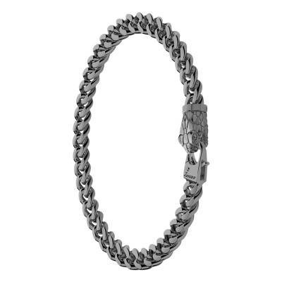 Bracelet Cubane Serpent en Argent 925 Noir, Longueur 19 cm à 21 cm - ESB106-N - Zancan