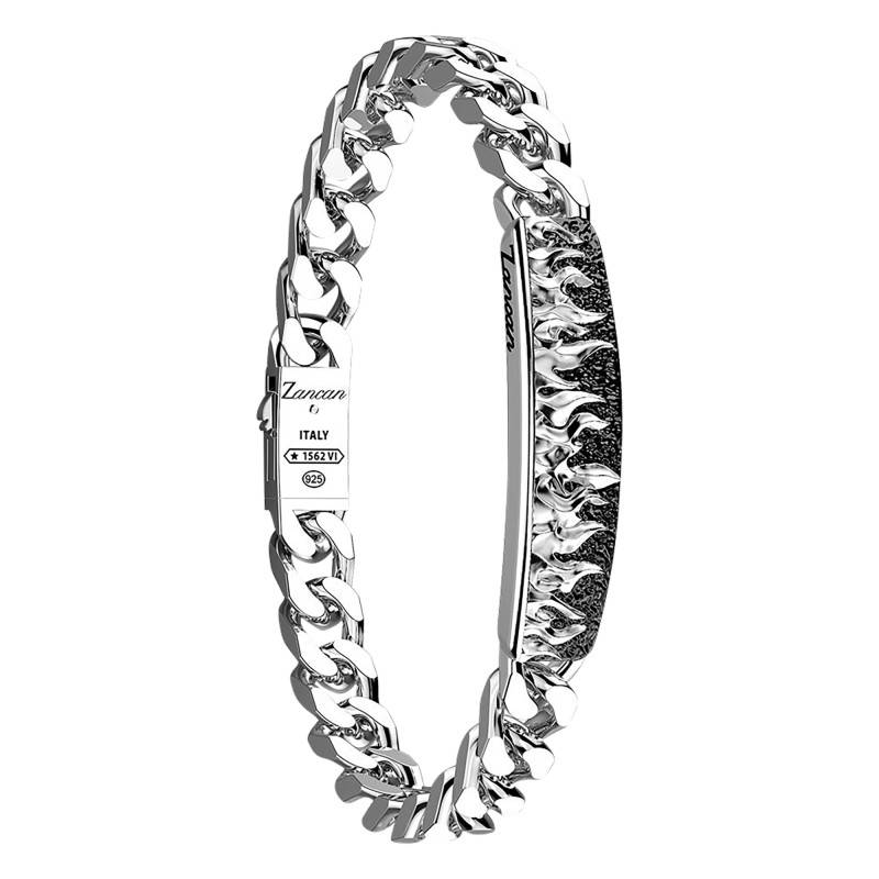 925 Silver Curb Chain Cosmopolitan Bracelet, Length 19 cm to 21 cm - ESB140 - Zancan