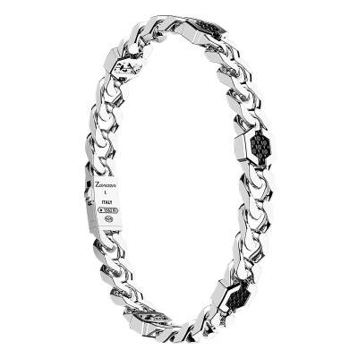Cosmopolitan 925 Silver & Black Spinel Bracelet, 19 cm to 21 cm - ESB139 - Zancan