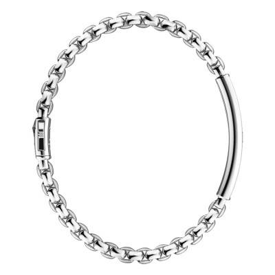 Bracelet Cosmopolitan Plaque Tissée en Argent 925, Longueur 19 cm à 21 cm - EXB702-N - Zancan