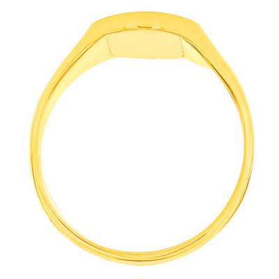Chevalière Ovale Demi-Gravée 10 x 12 mm Or Jaune 375 - Emanessence