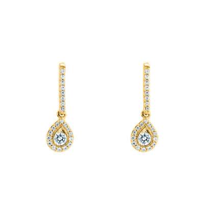 Boucles d'oreilles rivière Diamants GSI2 0,35 ct, Or Jaune 750 - Diamond Lady