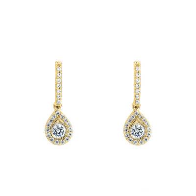 Boucles d'oreilles rivière Diamants GSI2 0,56 ct, Or Jaune 750 - Diamond Lady