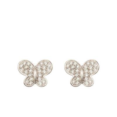 Boucles D'oreilles Papillon Rose Strass Pour Enfant - Argent Sterling 925 - Laimons Kids - 3