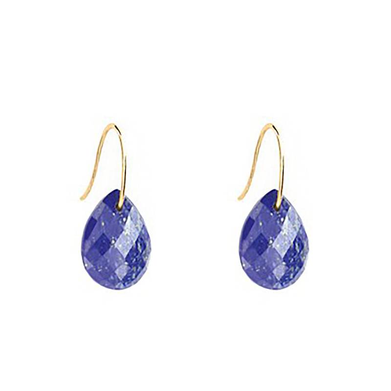 18K Yellow Gold & Lapis Lazuli Drop Earrings - Morganne Bello