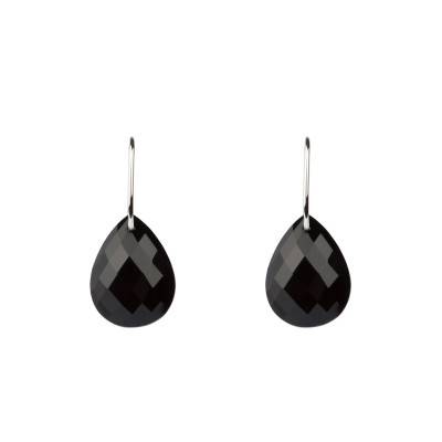 Boucles d'oreilles Alma, Onyx & Or Blanc 750 - Morganne Bello