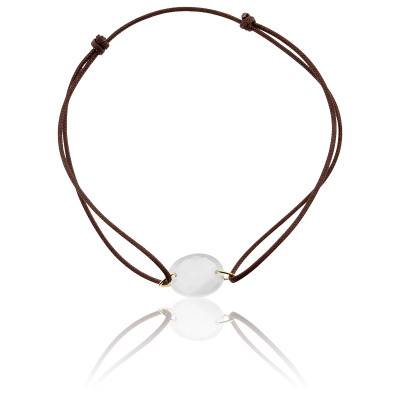 Bracelet Cordon Pierre de Lune Ovale, Ajustable - Les Valentines