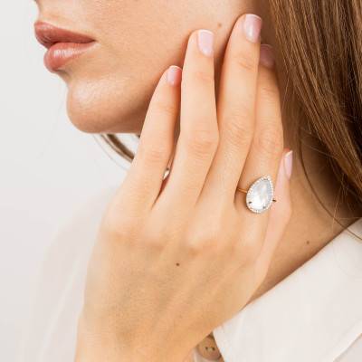 Bague Alma Diamants, Nacre & Or Jaune 750 - Morganne Bello