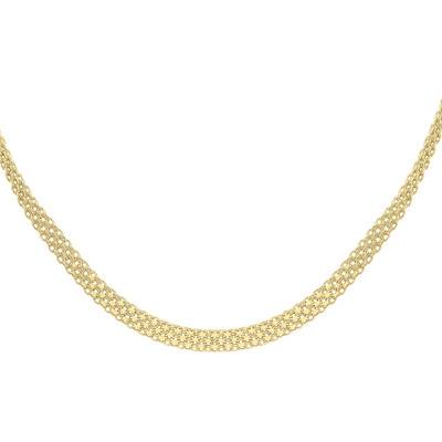 375 Yellow Gold Bismarck Chain, Length 43 cm, Width 3.50 mm to 6 mm - Manillon