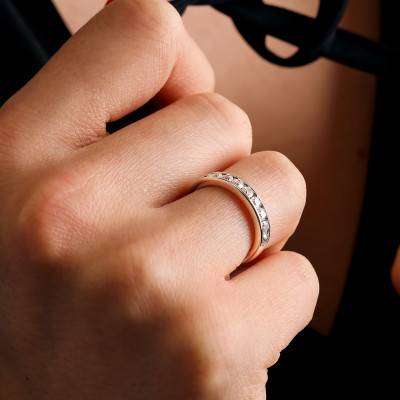 Anténor wedding ring Half Eternity Band in 750 White Gold & 0.77 ct Diamonds - Alliantine