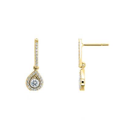 Boucles d'oreilles rivière Diamants GSI2 0,45 ct, Or Jaune 750 - Diamond Lady