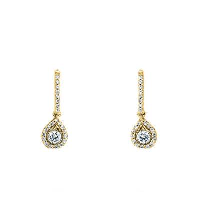 Boucles d'oreilles rivière Diamants GSI2 0,45 ct, Or Jaune 750 - Diamond Lady