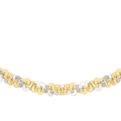 2-Tone 375/1000 Gold Tocalle Chain, 46 cm Length, 2.50 mm Width - Manillon