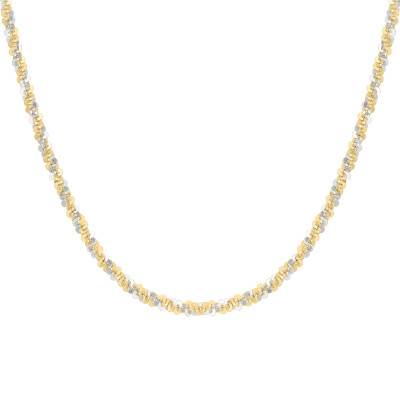 2-Tone 375/1000 Gold Tocalle Chain, 46 cm Length, 2.50 mm Width - Manillon