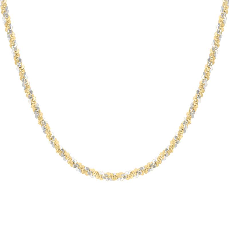 2-Tone 375/1000 Gold Tocalle Chain, 46 cm Length, 2.50 mm Width - Manillon