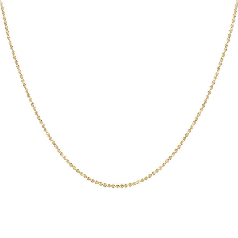 375 Yellow Gold Diamond-Cut Forzatina Chain, Length 41 cm, Width 2.80 mm - Manillon