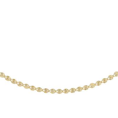 Chaîne Forzatina Diamantée en Or Jaune 375, Longueur 41 cm, Largeur 2,80 mm - Manillon