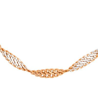 2-Tone 375/1000 Gold Fantasy Chain, 41 cm Length, 3.40 mm Width - Manillon