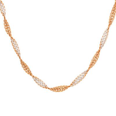 2-Tone 375/1000 Gold Fantasy Chain, 41 cm Length, 3.40 mm Width - Manillon