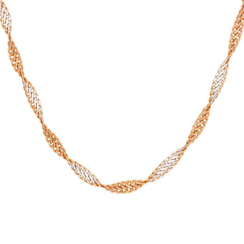 2-Tone 375/1000 Gold Fantasy Chain, 41 cm Length, 3.40 mm Width - Manillon