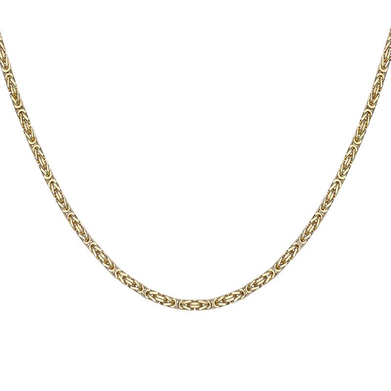 375/1000 Yellow Gold Byzantine Chain, 46 cm Length, 3.30 mm Width - Manillon