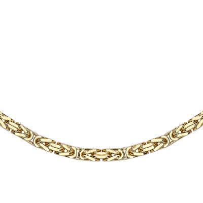 Chaîne Byzantine Carrée Or Jaune 375, Longueur 46 cm, Largeur 3,30 mm - Manillon