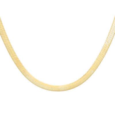 375/1000 Yellow Gold Chevron Chain, Width 4.90 mm, Length 41 cm - Manillon