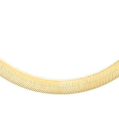 375/1000 Yellow Gold Chevron Chain, Width 4.90 mm, Length 41 cm - Manillon