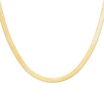 375 Yellow Gold Mirror Link Chain, Length 41 cm, Width 3.40 mm - Manillon