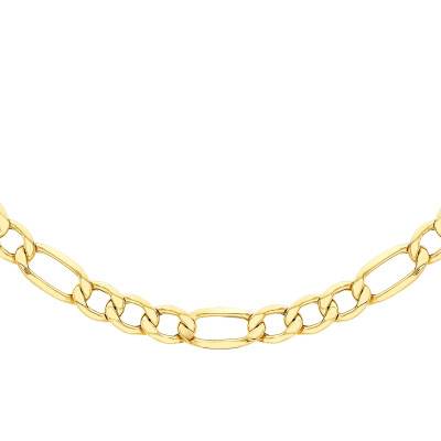 375 Yellow Gold Figaro Chain 1-3, Length 46 cm, Width 5.60 mm - Manillon