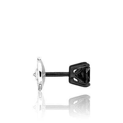 1 Boucle d'Oreille Black Square en Or Jaune 750 & Diamant Noir - Emanessence