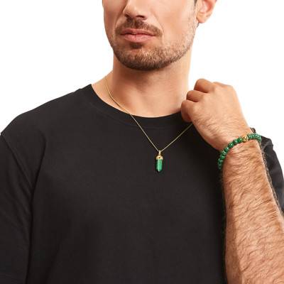 Bracelet Rebel Wolf en Plaqué Or Jaune & Imitation Malachite, Longueur 16 à 19 cm - A2145-140-6 - Thomas Sabo