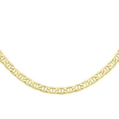 Chaîne Maille Marine Diamantée en Or Jaune 375, Longueur 51 cm, Largeur 5,40 mm - Manillon