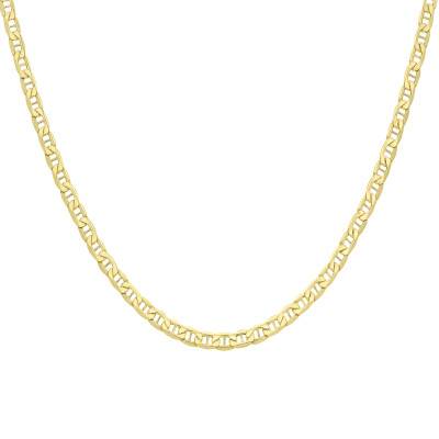 Chaîne Maille Marine Diamantée en Or Jaune 375, Longueur 51 cm, Largeur 5,40 mm - Manillon