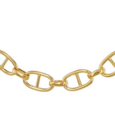 Chaîne Maille Marine Creuse en Or Jaune 375, Longueur 46 cm, Largeur 7,50 mm - Manillon