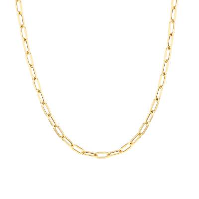 375/1000 Yellow Gold Oval Link Chain 51 cm, 4.90 mm - Manillon - Manillon