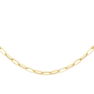 375/1000 Yellow Gold Oval Link Chain, Length 46 cm, Width 3.50 mm - Manillon