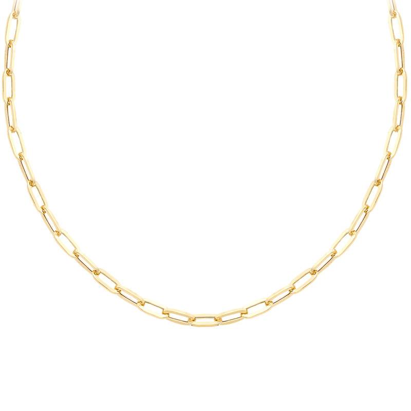 375/1000 Yellow Gold Oval Link Chain, Length 46 cm, Width 3.50 mm - Manillon