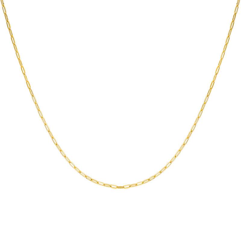 375/1000 Yellow Gold Oval Link Chain, Length 41 cm, Width 2,30 mm - Manillon
