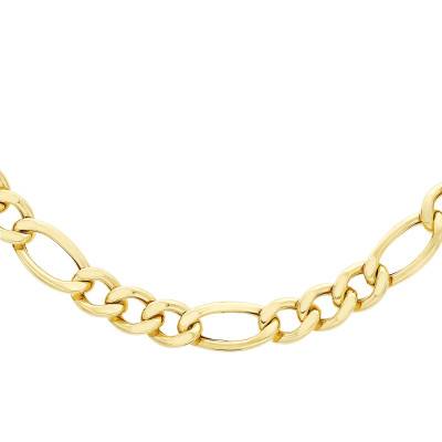375/1000 Yellow Gold Figaro 1-3 Chain, 51 cm Length, 8.30 mm Width - Manillon