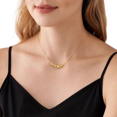 Astor Link 925 Silver 585 Yellow Gold-Plated Necklace, 41 cm to 43 cm Adjustable Length - Michael Kors