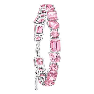 Heritage Glam 925 Silver & Pink Zirconia Bracelet, Length 16 cm to 19 cm, Width 7 mm - A2140-051-9 - Thomas Sabo