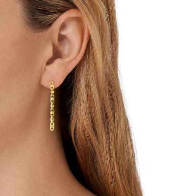 Astor Link Drop Earrings in Yellow Gold-Plated Silver - Michael Kors