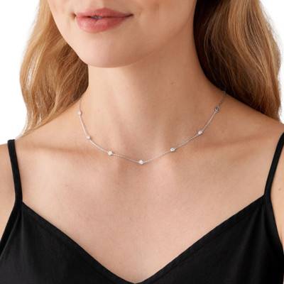 Kors Brilliant 925 Silver & Cubic Zirconia Necklace, 43 cm - Michael Kors
