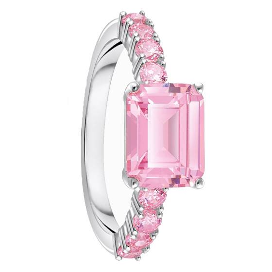 Bague Solitaire En Argent Massif Avec Zirconiums - Taille 59, Occasion
