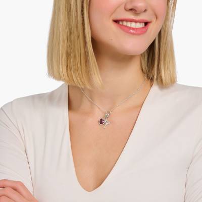 925 Sterling Silver Cocktail Charm Pendant, Cubic Zirconia & Synthetic Corundum - 1802-013-27 - Thomas Sabo