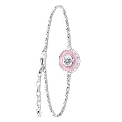 Cosmic Amulets Heart 925 Silver & Cubic Zirconia Bracelet, Length 16 cm to 19 cm, Width 1.50 mm - A2143-691-9 - Thomas Sabo