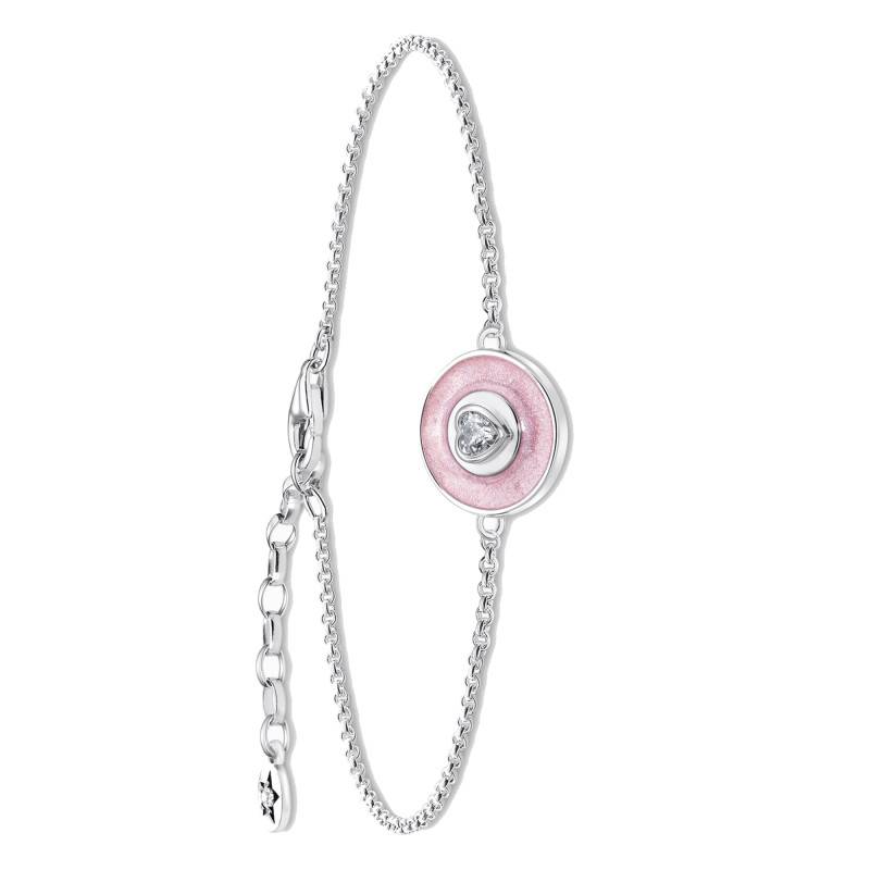 Cosmic Amulets Heart 925 Silver & Cubic Zirconia Bracelet, Length 16 cm to 19 cm, Width 1.50 mm - A2143-691-9 - Thomas Sabo