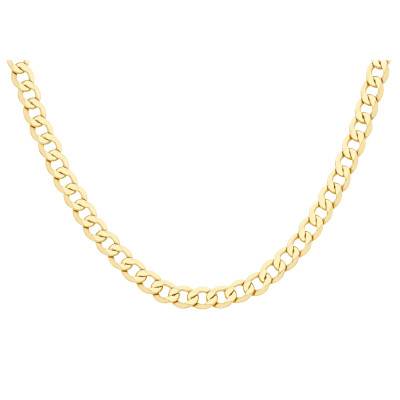 375/1000 Yellow Gold Curb Chain, Length 46 cm, Width 8.90 mm - Manillon